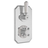 BC Designs Victrion 1 Outlet 2 Handle Brushed Chrome Concealed Thermostatic Shower Valve Cut Out